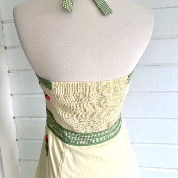 Vintage ANTHROPOLOGIE ODILLE Cherry Festival Halter Dress - 8 - Picture 6 of 13